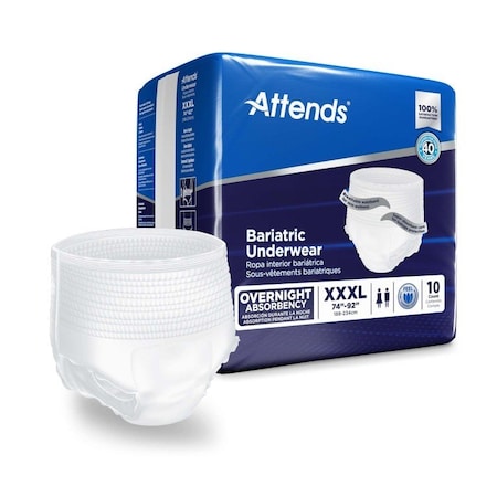 Attends Bariatric Attends Absorbent Underwear, 3X-Large, 10PK AU60